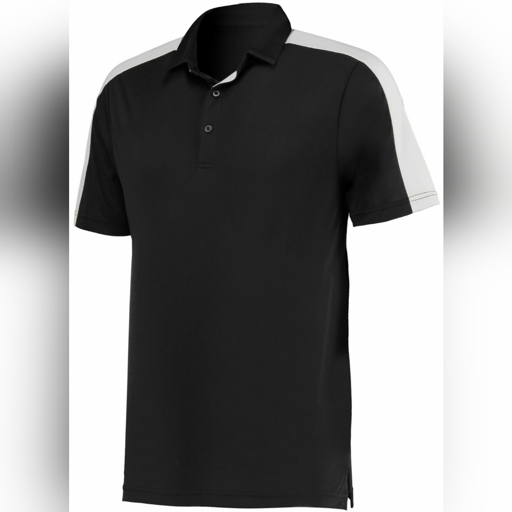 Mens Black and Beige Short Sleeve Athletic Polo shirt size L